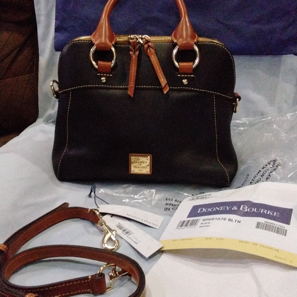 Dooney & Bourke Cameron Satchel Black and Brown Women's Bag - Picture 2 of 10